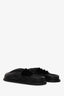 St. Agni Black Leather Ruched Flat Mules Size 37