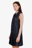 Sandro Blue Denim Pleated Sleeveless Mini Dress Size 36