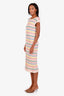 Pre-loved Chanel™ White/Multicolour Striped Sleeveless Maxi Dress Size 42