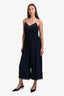 Zimmermann Navy Blue Silk Pintuck Jumpsuit Size 2
