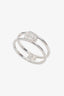 Gucci Sterling Silver Narrow GG Open Band Ring Size 9