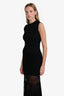Alexander McQueen Black Ribbed Sheer Flared Gown Estimated Size M