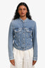 Acne Studios Blue Distressed Denim Jacket Size 36