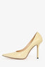 Jimmy Choo Butter Yellow Leather Heels Size 38.5