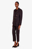 Gucci Black/Red Striped Wool Double Breasted Two-piece Suit Size 46