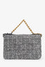 Pre-loved Chanel™ Grey/Black Tweed 19 Wallet On Chain