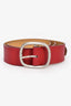 Celine Red Leather Studded Belt SHW Size 90/30