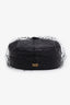 Christian Dior Black Leather Fish Net Newsboy Hat Size 58