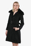 Max Mara Studio Black Wool Long Single Breasted Coat Size 6