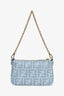 Fendi Light Blue Denim FF 'Tube Pouch' on Chain with Strap