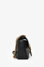 Gucci Black Leather GG Marmont Small Flap Shoulder Bag