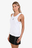 JW Anderson White Ribbed Knit Logo Embroidered Sleeveless Top Size S