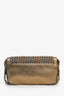 Pre-loved Chanel™ 2004-05 Gold Metallic Leather Triple Chain Flap Bag