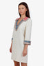 Gucci Cream Beaded Long Sleeve Tunic Silk Cotton Dress Size 42