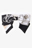 Hermès Black Cream Silk Ex-Libris Grenelle Hair Clip