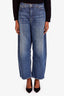 Nili Lotan Blue 'Tribeca' Barrel Leg Jean Size 29