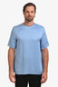 Gucci Light Blue GG Monogram Satin T-Shirt Size 42 Men's
