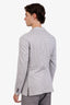 Canali Grey/White Linen and Cotton Houndstooth Single Breasted Blazer Size 31 Mens