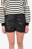 Rag & Bone Black Lambskin Leather High Waisted Shorts Size 8