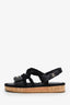 Pre-loved Chanel™ Black Lambskin Cord Dad Sandals Size 37