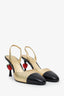 Pre-loved Chanel™ Métiers d’art 2026 Gold/Black Lambskin Slingback Heels Size 40C