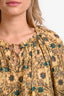 Ulla Johnson Yellow/Teal Printed Cotton Blouse Size 8