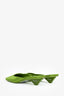 Prada Green Satin Square Toe Mules Size 35.5