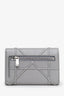 Christian Dior 2016 Silver Metallic Grained Leather Small Diorama Wallet