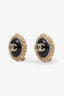 Pre-loved Chanel™ 2013 Gold Tone/Black Oval CC Clip On Earrings