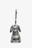 Thom Browne Grey/White Plaid Leather 'Hector' Shoulder Bag