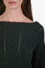 Nili Lotan Green Cashmere Boatneck Sweater Size XS