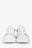 Alexander McQueen White Leather Crystal Embellished Sneakers Size 38