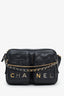Pre-loved Chanel™ Black Leather Interlocking CC Logo Small Camera Bag with Strap