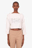 Pre-loved Chanel™ White Cotton CC Logo Cropped Sweater Size 38