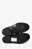 Pre-loved Chanel™ Black/White Brushed Leather CC Logo Loafers Size 38C