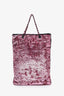 Pre-loved Chanel™ 24S Pink/Black Sequins Logo Shopping Tote