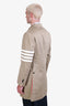 Thom Browne Camel Cotton Classic Chesterfield 4 Bar Stripe Jacket Size 1 Men's