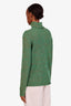 Gucci Green/Gold Metallic Ribbed Knit Turtle Neck Sweater Size M