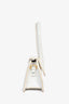 Jacquemus White Leather Mini 'Le Chiquito' Top Handle Bag