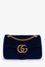 Gucci Blue Velvet GG Large Marmont Shoulder Bag