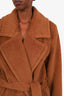 Sentaler Camel Wool Alpaca Blend Wrap Coat Size M