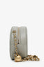 Pre-loved Chanel™ 2021 Grey Quilted Leather Pearl Crush Round Clutch Bag