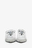 Prada Silver Vinyl Logo Mules Size 37.5
