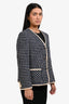 Valentino 2026 Navy Check Tweed 'V' Buttoned Blazer Jacket Size 44