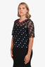 Sandro Black/Blue Star Lace Top Size 2