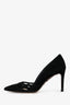 Prada Black Suede Cutout Accent D'Orsay Pumps Size 36