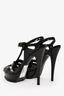 Saint Laurent Black Patent Leather Tribute Platform Heels Size 38