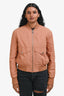 Hermès Burnt Orange Cotton 'Cliquetis Aquarelle' Reversible Bomber Jacket Size 36