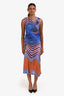 Ulla Johnson Blue/Orange Multi Printed Midi Dress Size S
