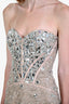 Sherri Hill Nude Crystal Beaded Corset Mini Dress Size 4